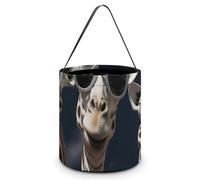 YKLBV [Dimensions : 20 x 21 x 18 cm (l x L) - Sac fourre-tout d'Halloween avec trois girafes portant des lunettes de soleil imprimées - Réutilisable pour les fêtes et les cadeaux