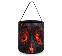 YKLBV [Dimensions : 20 x 21 x 18 cm (l x L) - Sac fourre-tout d'Halloween imprimé crâne de lave rouge - Réutilisables pour les fêtes et les cadeaux