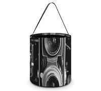 YKLBV [Dimensions : 20 x 21 x 18 cm (l x L) - Sac fourre-tout vintage imprimé appareil photo - Réutilisables pour les fêtes et les cadeaux