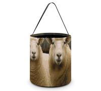YKLBV [Dimensions : 20 x 21 x 18 cms] Sac fourre-tout d'Halloween avec deux sacs à bonbons imprimés de moutons blancs - Réutilisables pour les fêtes et les cadeaux