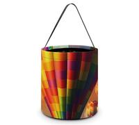 YKLBV [Dimensions : 20 x 21 x 18 cms] Sac fourre-tout d'Halloween imprimé ballons à air chaud - Réutilisable pour les fêtes et les cadeaux