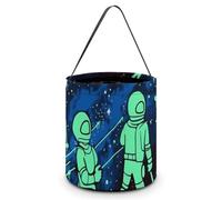 YKLBV [Dimensions : 20 x 21 x 18 cms] Sac fourre-tout d'Halloween phosphorescent imprimé - Réutilisable pour les fêtes et les cadeaux