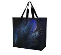 YKLBV Grand sac cabas cabas avec poignées Asiatique classique femme pliable lavable résistant imperméable, Motif plumes, 40x40x16cm