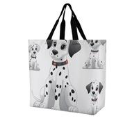 YKLBV Grand sac fourre-tout avec poignées, joli pamplemousse, pliable, lavable, très résistant et imperméable, Dalmatien mignon, 40x40x16cm