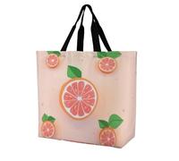 YKLBV Grand sac fourre-tout avec poignées, joli pamplemousse, pliable, lavable, très résistant et imperméable, Pamplemousse mignon, 40x40x16cm