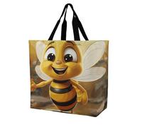 YKLBV Grand sac fourre-tout avec poignées Motif abeille pliable lavable résistant et imperméable, Honey Bee., 40x40x16cm