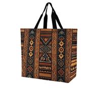 YKLBV Grand sac fourre-tout avec poignées, motif palmier tropical, pliable, lavable, très résistant et imperméable, Motif traditionnel africain, 40x40x16cm