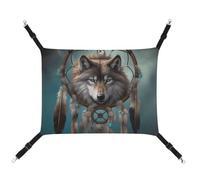 YKLBV Hamac respirant 3D imprimé loup Dream Catcher - Solution gain de place pour chats, chiens et petits animaux de compagnie - Confort partout
