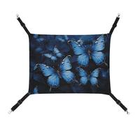 YKLBV Hamac respirant bleu foncé imprimé papillons pour animal domestique - Solution peu encombrante pour chats, chiens et petits animaux de compagnie - Confort n'importe où