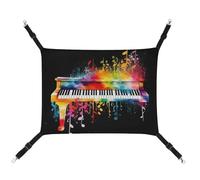 YKLBV Hamac respirant coloré avec clavier de piano imprimé note de musique - Solution peu encombrante pour chats, chiens et petits animaux de compagnie - Confort n'importe où