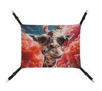 YKLBV Hamac respirant imprimé girafe portant des lunettes de soleil pour animal domestique - Solution peu encombrante pour chats, chiens et petits animaux de compagnie - Confort n'importe où