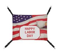 YKLBV Hamac respirant imprimé Happy Labor Day pour animal domestique - Solution peu encombrante pour chats, chiens et petits animaux de compagnie - Confort n'importe où