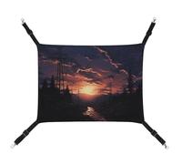 YKLBV Hamac respirant imprimé paysage crépusculaire pour animaux - Solution peu encombrante pour chats, chiens et petits animaux de compagnie - Confort n'importe où