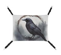 YKLBV Hamac respirant noir imprimé corbeau pour animal domestique - Solution peu encombrante pour chats, chiens et petits animaux de compagnie - Confort n'importe où