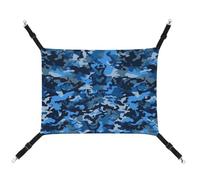YKLBV Hamac respirant pour animal domestique imprimé camouflage bleu - Solution peu encombrante pour chats, chiens et petits animaux de compagnie - Confort n'importe où