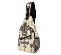 YKLBV Sac de poitrine léger à bandoulière Love from New York Sling Sac à dos pour femme homme sport voyage, Chevalier fleur de lys et armoiries, 38x20cm
