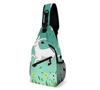 YKLBV Sac de poitrine léger à bandoulière motif dragon chinois pour femme homme sport voyage, Chèvre Frolic, 38x20cm