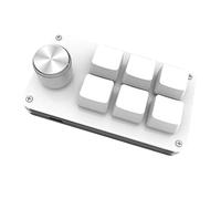 Yklhsocneg 6+1 Bouton Clavier Personnalisé 6 Programmation Macro Personnalisé OSU Mini Clavier Mécanique Blanc