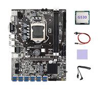 Yklhsocneg Carte mère B75 ETH Mining 12 x USB + G530 CPU + câble + câble de commutation + tampon thermique B75 USB BTC Mining carte mère