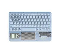 Yklhsocneg Clavier tactile sans rétroéclairé RVB clavier transparent Bluetooth universel pour PC, bleu