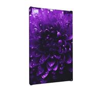 YKLJG Belles fleurs à paillettes imprimées sur toile - 20 x 30 cm - Cadre en bois - Œuvre d'art pour chambre à coucher, cuisine, maison et bureau