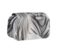 YKLJG Hawaii Beach Hibiscus Print Trousse à crayons avec 2 compartiments à fermeture éclair Grande capacité pour l'école, les voyages et le bureau, Le tigre blanc sauvage, Taille unique, Cartable