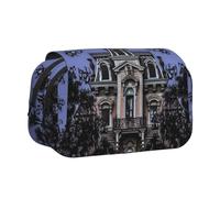 YKLJG I Love Alpagas Trousse à crayons avec 2 compartiments zippés, grande capacité pour l'école, les voyages et le bureau, Haunted Mansion, Taille unique, Cartable