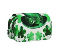 YKLJG I Love Alpagas Trousse à crayons avec 2 compartiments zippés, grande capacité pour l'école, les voyages et le bureau, Happy St Patrick's Day, Taille unique, Cartable