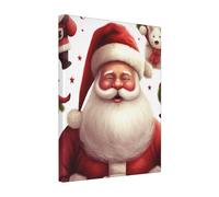 YKLJG Impression sur toile de Père Noël - 40 x 50 cm - Cadre en bois - Œuvre d'art pour chambre à coucher, cuisine, bureau