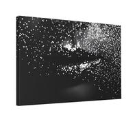 YKLJG Impression sur toile encadrée en bois avec paillettes noires et blanches - 45 x 30 cm - Œuvre d'art pour décoration de chambre à coucher, cuisine, bureau