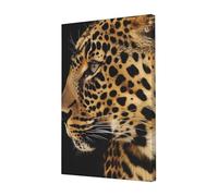 YKLJG Impression sur toile imprimée léopard 40 x 60 cm encadrée en bois pour chambre à coucher, cuisine, bureau