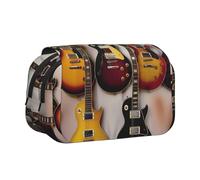 YKLJG Island of Cuba Trousse à crayons avec 2 compartiments zippés, grande capacité pour l'école, les voyages et le bureau, Collection Guitar, Taille unique, Cartable