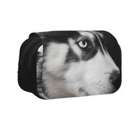 YKLJG Island of Cuba Trousse à crayons avec 2 compartiments zippés, grande capacité pour l'école, les voyages et le bureau, Husky Dog, Taille unique, Cartable