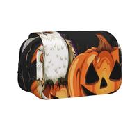 YKLJG Island of Cuba Trousse à crayons avec 2 compartiments zippés, grande capacité pour l'école, les voyages et le bureau, Fantôme hibou d'Halloween, Taille unique, Cartable
