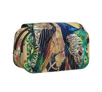 YKLJG Jolie trousse à crayons à rabat avec 2 compartiments à fermeture éclair, grande capacité pour l'école, les voyages et le bureau, Paons, Taille unique, Cartable