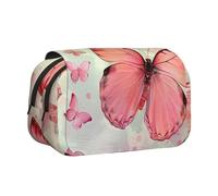 YKLJG Jolie trousse à crayons à rabat avec 2 compartiments à fermeture éclair, grande capacité pour l'école, les voyages et le bureau, papillon, Taille unique, Cartable