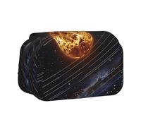 YKLJG Jolie trousse à crayons à rabat avec 2 compartiments à fermeture éclair, grande capacité pour l'école, les voyages et le bureau, Système solaire galaxie, Taille unique, Cartable