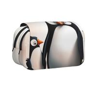 YKLJG Jolie trousse à crayons avec 2 compartiments zippés, grande capacité pour l'école, les voyages et le bureau, I Love Penguins, Taille unique, Cartable