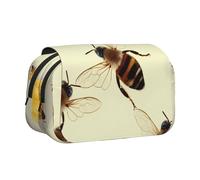 YKLJG Jolie trousse à crayons avec 2 compartiments zippés, grande capacité pour l'école, les voyages et le bureau, Honey Bee., Taille unique, Cartable