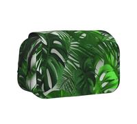 YKLJG Jolie trousse à crayons avec 2 compartiments zippés, grande capacité pour l'école, les voyages et le bureau, Feuilles de palmier bananier Monstera, Taille unique, Cartable