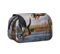 YKLJG Jolie trousse à crayons avec 2 compartiments zippés, grande capacité pour l'école, les voyages et le bureau, Canards sauvages volants., Taille unique, Cartable