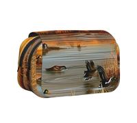 YKLJG Jolie trousse à crayons avec 2 compartiments zippés, grande capacité pour l'école, les voyages et le bureau, Chasse Flying Wild Duck 5, Taille unique, Cartable