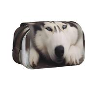 YKLJG Jolie trousse à crayons avec 2 compartiments zippés, grande capacité pour l'école, les voyages et le bureau, Husky Dog, Taille unique, Cartable