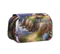 YKLJG Jolie trousse à crayons avec 2 compartiments zippés, grande capacité pour l'école, les voyages et le bureau, Peinture diamant., Taille unique, Cartable