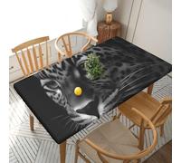 YKLJG Nappe de table imprimée léopard de 1,5 m, 76 x 152 cm, rectangulaire, imperméable, lavable, protection pour tables de salle à manger