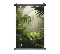 YKLJG Poster imprimé forêt tropicale jungle 50 x 75 cm Cadre en PVC Décoration murale pour salon, bureau, chambre à coucher