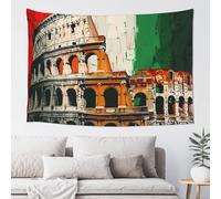 YKLJG Tapisserie murale imprimée du Colisée romain - Drapeau italien - 152 x 102 cm - Décoration murale pour salon et chambre à coucher