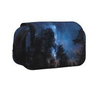 YKLJG Trousse à crayons avec 2 compartiments à fermeture éclair - Grande capacité - Pour l'école, les voyages et le bureau, Arbre la nuit, Taille unique, Cartable