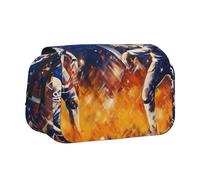 YKLJG Trousse à crayons avec 2 compartiments à fermeture éclair - Grande capacité - Pour l'école, les voyages et le bureau, Ballon de football américain Galaxy Space Play, Taille unique, Cartable