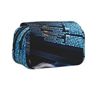 YKLJG Trousse à crayons avec 2 compartiments à fermeture éclair - Grande capacité - Pour l'école, les voyages et le bureau, Code de programmation du programmateur, Taille unique, Cartable